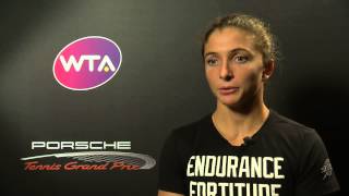 Interview Sara Errani ITA  Porsche Tennis Grand Prix 2014 [upl. by Mozes436]