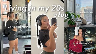 LIVING IN MY 20s my full leg day workout staying consistent gym routine adulting amp my birthday [upl. by Phylis]