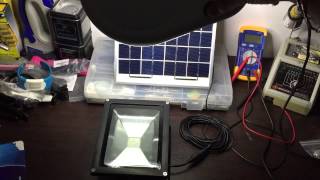 Test faro Led 10W con pannello solare e sensore crepuscolare [upl. by Emmie]