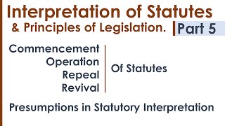 Interpretation of Statutes amp Principles of Legislation LLB Syllabus Revision Notes Lecture  Part 5 [upl. by Yessak]