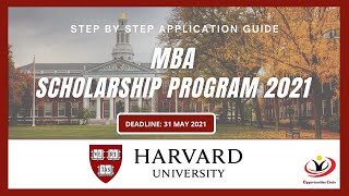 Study free at Harvard University  MBA Scholarship 2023  Application guide [upl. by Adiell]