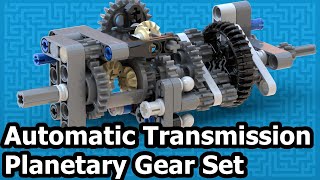 Automatic transmission with a planetary gear set in LEGO Technic shrunk [upl. by Marwin641]