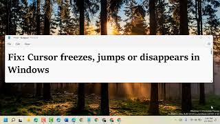 Fix Cursor freezes jumps or disappears in Windows [upl. by Gloria]