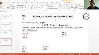 Balanceamento químico  exercício 4 [upl. by Yhtorod387]