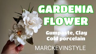 GARDENIA flower and bud in Gumpaste Cold Porcelain or Clay Vlog 20 by Marckevinstyle [upl. by Cerellia]