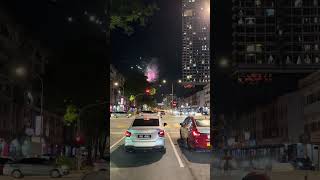 Fireworks 🧨 Downtown Kuala Lumpur Saturday Oct 26 10pm malaysia asia deepavali diwali [upl. by Kinsler]