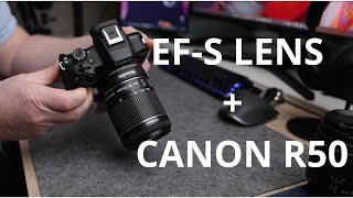 Canon R50 with EFS 1855mm lens  using an adapter [upl. by Ronal]