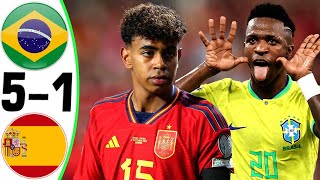 Brazil vs Spain 51  All Goals and Highlights  2024 🔥 VINI JR [upl. by Terrie292]