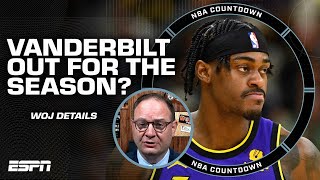 Woj Jarred Vanderbilt could be out for the season  NBA Countdown [upl. by Lalise68]