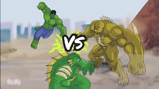 Abomination vs Abomination vs Hulk 2008 2021 2022 flipaclip fight animation [upl. by Illac]