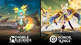 Nana vs Xiao Qiao  Skins Effect Comparison l MLBB HOK [upl. by Nitsyrc643]