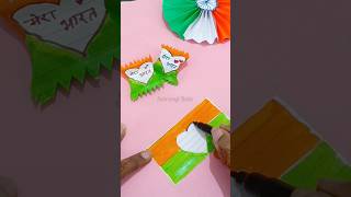 Independence day craft 15 August Paper craft Tricolour Candy shorts trending viralvideo india [upl. by Aisetra]