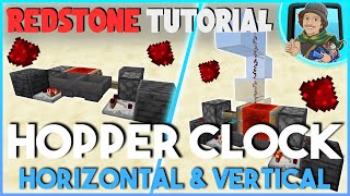 EASY Hopper Clock Tutorial Vertical amp Horizontal Redstone Tutorial [upl. by Evelinn]