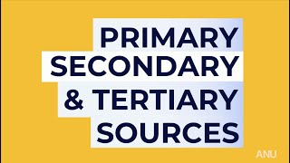 Primary Secondary and Tertiary Sources [upl. by Nawoj]