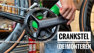 Zo kun je je CRANKSTEL van Shimano monteren en demonteren  Racefiets gravelfiets en mountainbike [upl. by Emerson]