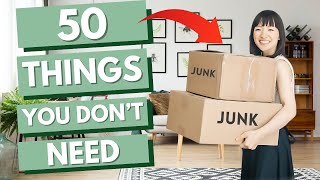 MINIMALISM  50 Common Things You DONT NEED In Life Save money less clutter [upl. by Maxi]