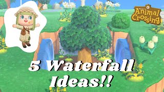 5 Waterfall Ideas for ACNH Terraforming Tips and Tricks [upl. by Julina118]