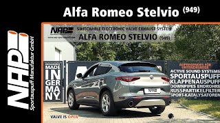 NAP Klappenauspuff ▶ Alfa Romeo Stelvio  Soundcheck [upl. by Lleznod]