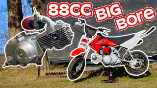 88cc big bore kit installation on crf50 it rips [upl. by Malek]