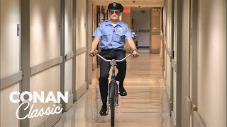 Conan Becomes A Security Guard  Late Night with Conan O’Brien [upl. by Nylknarf331]