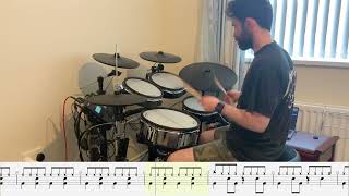 Passionfruit  Rockschool Grade 2 Drums with notation [upl. by Johannessen]