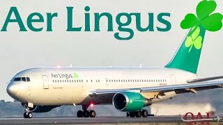 Aer Lingus 767200ER B762 taxiing amp departing Boston BOS [upl. by Olimpia]