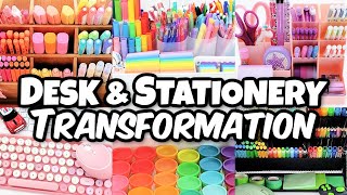 Desk  Stationery Organization Makeover Back to School for 4 KIDS [upl. by Wivinah]