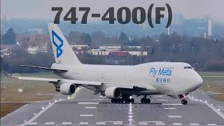 FLY META BOEING 747400F Departing Birmingham Airport  BHX [upl. by Zeiler]