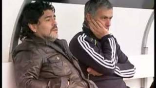 MOURINHO talks with MARADONA at Real Madrid [upl. by Walter]