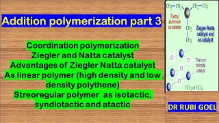 Coordination polymerization  Ziegler and Natta catalyst  mechanism of ziegler natta catalyst [upl. by Cavanaugh]