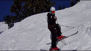 Beginner ski lesson down a Black Diamond [upl. by Yendor522]