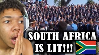 SOUTH AFRICA IS LIT🔥 Top school warcries in South Africa 🇿🇦 REACTION [upl. by Ruperto]