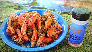 DEEP FRIED CRAWFISH  Catch n Fry BIG River Craws [upl. by Hterag]