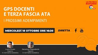 Gps docenti e terza fascia Ata i prossimi adempimenti [upl. by Ingmar]