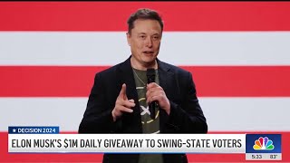 Is Elon Musks election sweepstakes legal [upl. by Cavuoto682]