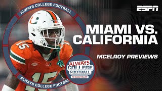 Greg McElroy previews Miami vs California  Always College Football [upl. by Ellehsim]