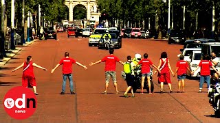 Climate Protesters Block Boris Johnson’s Motorcade on Way to Buckingham Palace [upl. by Omissam]