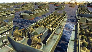 Largest DDAY INFANTRY Beach Invasion EVER  Men of War WW2 Mod Battle Simulator [upl. by Adehsor]