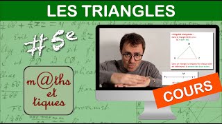 LE COURS  Les triangles  Cinquième [upl. by Yenruogis]