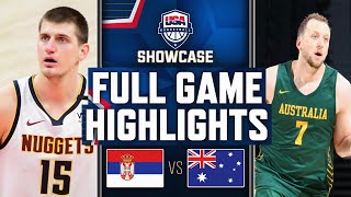 SERBIA VS AUSTRALIA GAME HIGHLIGHTS  USAB SHOWCASE  BASKETBALL SERBIA VS AUSTRALIA [upl. by Rdnaskela778]