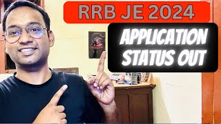 RRB JE 2024 Application Status Out I rrb rrbje rrbntpc [upl. by Joella]