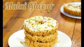 Malai Ghevar  How to Make Malai Ghevar  Malai Ghevar Recipe [upl. by Doreen]