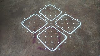 11 dots karthigai madha kambi kolam  very easy beautiful sikku kolam  SathyaSelva Arts [upl. by Albion]