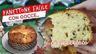 Panettone facile con gocce di cioccolato senza planetaria ricetta facilissima [upl. by Burnaby77]