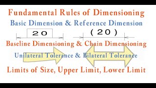 Tutorial 2 Fundamental Rules of Dimensioning Types of Dimensions amp Tolerances [upl. by Alcus941]