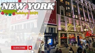 NYC Christmas Walk 2024 ✨ Macys Holiday Windows amp Bryant Park Christmas Market 4K [upl. by Lynna837]