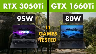 RTX 3050 Ti vs GTX 1660 Ti Laptop  Test in 11 Games [upl. by Adnot686]