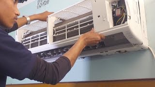 HOW TO OPEN SPLIT AC INDOOR UNIT FOR SERVICING OR CLEANIING [upl. by Cilegna190]