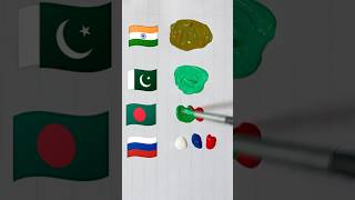 India❤️ pakistan❤️Bangladesh❤️Russia country flag Independence day drawing l shortsvideo [upl. by Natrav226]