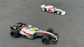 Tamiya F104 Pro and TRF102 F1 RC Fun [upl. by Eornom]